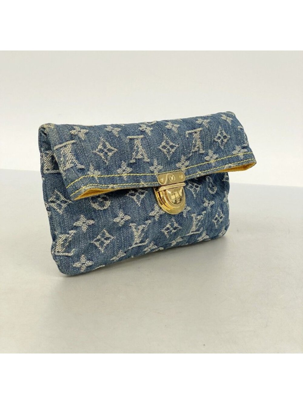 Louis Vuitton Pouch Monogram Denim Pochette Plat Blue - Picture 2 of 9